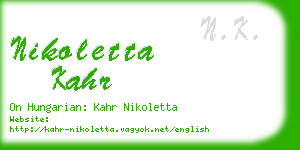 nikoletta kahr business card